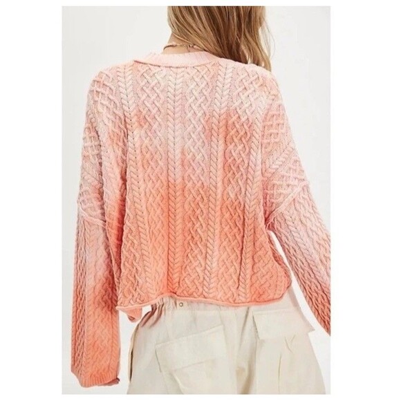 Free People Washed Ashore Red Chunky Knit Cardigan - Picture 10 of 10